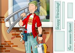 Window Cleaner Dude 8x8 Quick Card