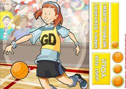Netball Girl 8x8 Quick Card