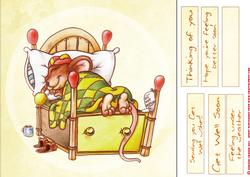 Get Well Soon Cute Mouse 8x8 Quick Card