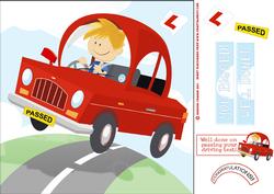 Passed Driving Test Red 8x8 Card