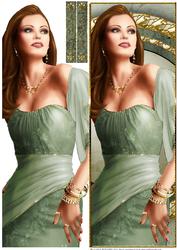 Art Deco Lady Pearl Large Dl (green)
