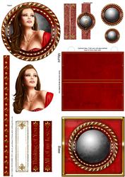 Art Deco Lady Pearl (red) Mini Easel