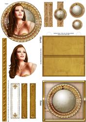 Art Deco Lady Pearl (gold) Mini Easel