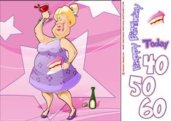 Wine and Cake Lady Ages 8x8 Quick Card