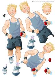 Jogger Dude (blue) Decoupage Sheet