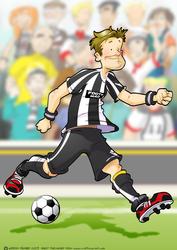 Football Dude Black and White A4