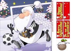 Football Santa Dude Black and White 8x8 Quick Card