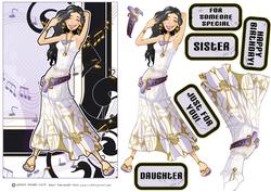 White and Gold Music Girl