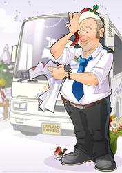 Christmas Bus Driver Dude A4.