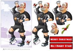 Christmas Rugby Black and White