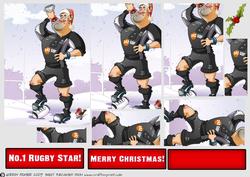 Christmas Rugby Black and White Pyramid
