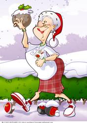 Christmas Bowling Lady A4