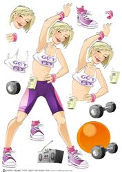 Get Fit Lady Decoupage Sheet