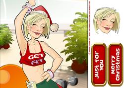 Get Fit Lady Christmas 8x8 Quick Card
