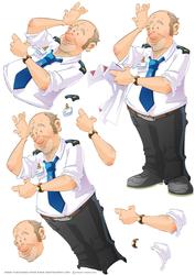 Bus Driver Dude (white) Decoupage Sheet
