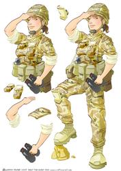 Army Lady Decoupage Sheet