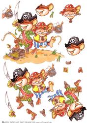 Pirate Mice Ahoy! Decoupage Sheet