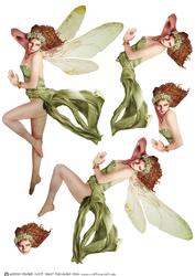 Forest Fairy Acantha Green Decoupage Sheet