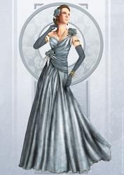 Art Deco Lady Rose (light Blue) A4