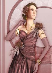Art Deco Lady Rose (deep Pink) A4