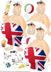 British Beach Dude Decoupage Sheet