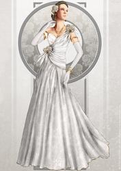 Art Deco Lady Rose (silver) A4