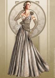 Art Deco Lady Rose (brown) A4