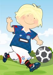 Mini Dude Footballer Blue and Red A4