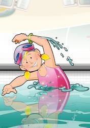 Cute Swimmer Girl A4