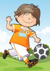 Mini Dude Footballer Orange and White A4
