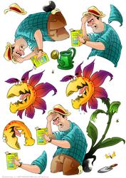 Triffid Dude Decoupage Sheet
