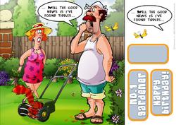 Tiddles Does the Gardening 8x8 Quick Card
