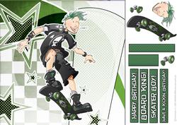 Skater Dude Green 8x8 Quick Card