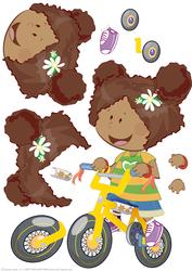 Bicycle Girl Mini Dude Decoupage Sheet