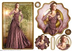 Art Deco Lady Rose (dark Pink) Topper