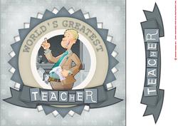 Teacher (male) Shabby Chic 8x8