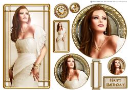 Art Deco Lady Pearl (cream) Topper Sheet