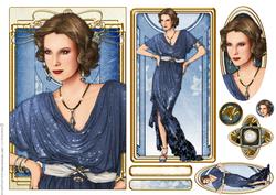 Art Deco Lady Elise Blue Topper