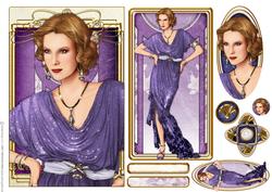 Art Deco Lady Elise Purple Topper