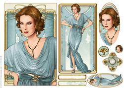 Art Deco Lady Elise Aqua Topper