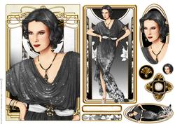 Art Deco Lady Elise Black Topper