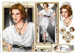 Art Deco Lady Elise White Topper