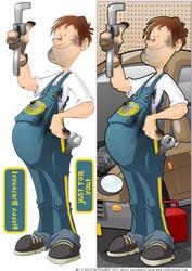 Mechanic Dude Large Vertical Dl