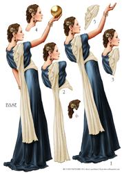 Art Deco Lady Pandore Blue Decoupage Sheet