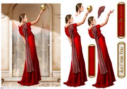 Art Deco Lady Pandore Red