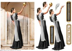 Art Deco Lady Pandore Black