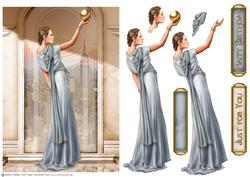 Art Deco Lady Pandore Light Blue