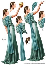 Art Deco Lady Pandore Aqua Decoupage Sheet