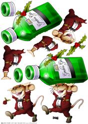 Christmas Gin Mouse! Decoupage Sheet