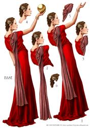 Art Deco Lady Pandore Red Decoupage Sheet
